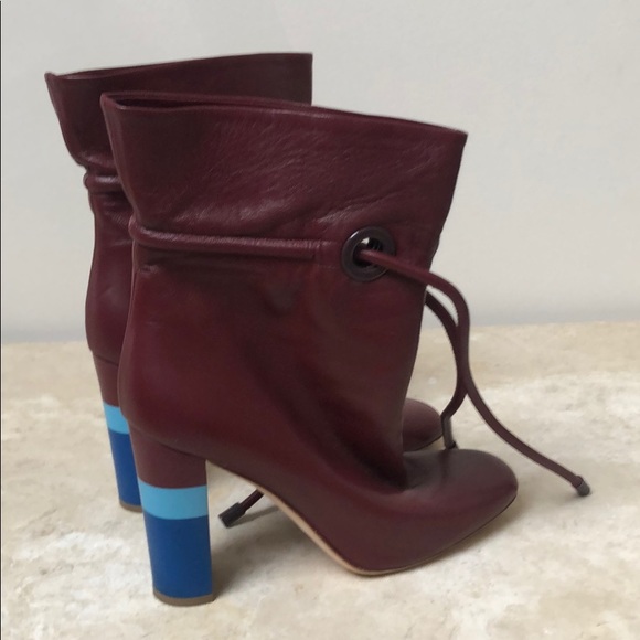 Malone Souliers Burgundy boots contrasting heel - Picture 2 of 7